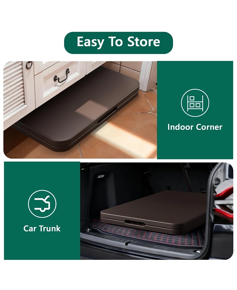 Decksplore 5 Foot Blow Molded Folding Table Foldable Portable Banquet Weather Resistant for Patio Camping Party Garage