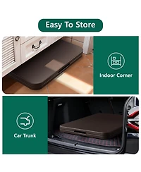 Decksplore 5 Foot Blow Molded Folding Table Foldable Portable Banquet Weather Resistant for Patio Camping Party Garage