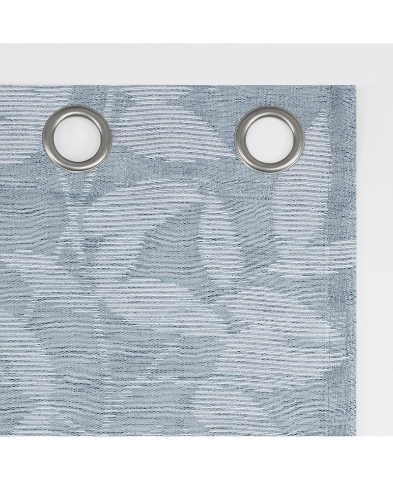 No. 918 Nadia Textured Botanical Semi-Sheer Grommet Curtain Panel