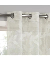 No. 918 Nadia Textured Botanical Semi-Sheer Grommet Curtain Panel