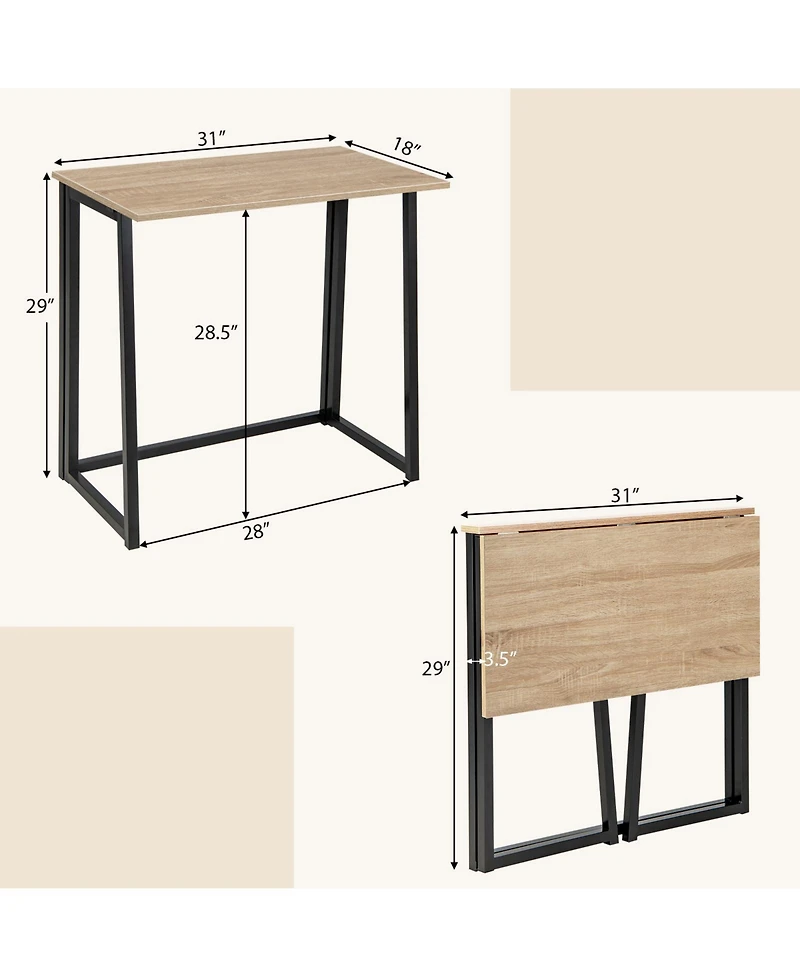 Sugift Space-saving Folding Computer Desk for Home Office