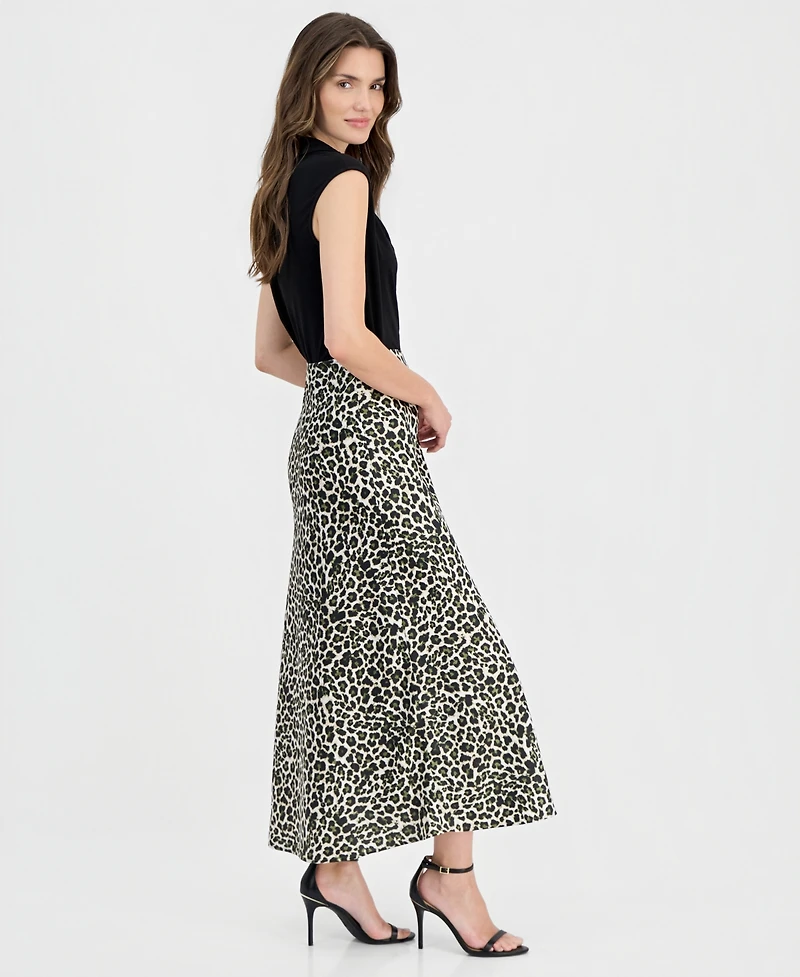 Anne Klein Women's Animal-Print Pull-On Bias Skirt