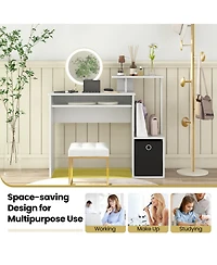 Sugift Space-saving Computer Desk with Pull-out Keyboard Tray