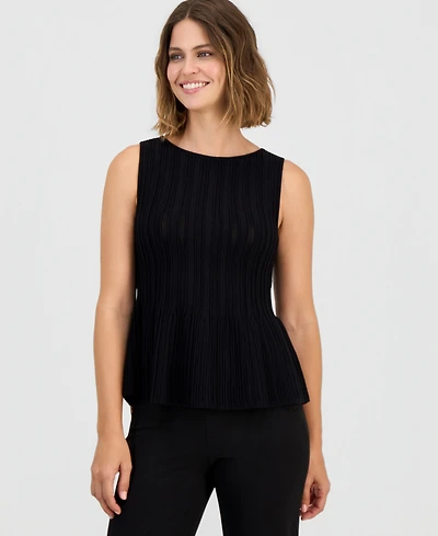 Anne Klein Women's Boat-Neck Peplum-Hem Top