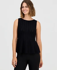 Anne Klein Women's Boat-Neck Peplum-Hem Top