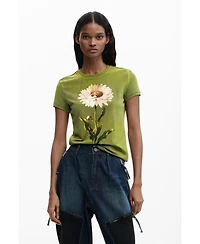Desigual Women's Fitted daisy T-shirt