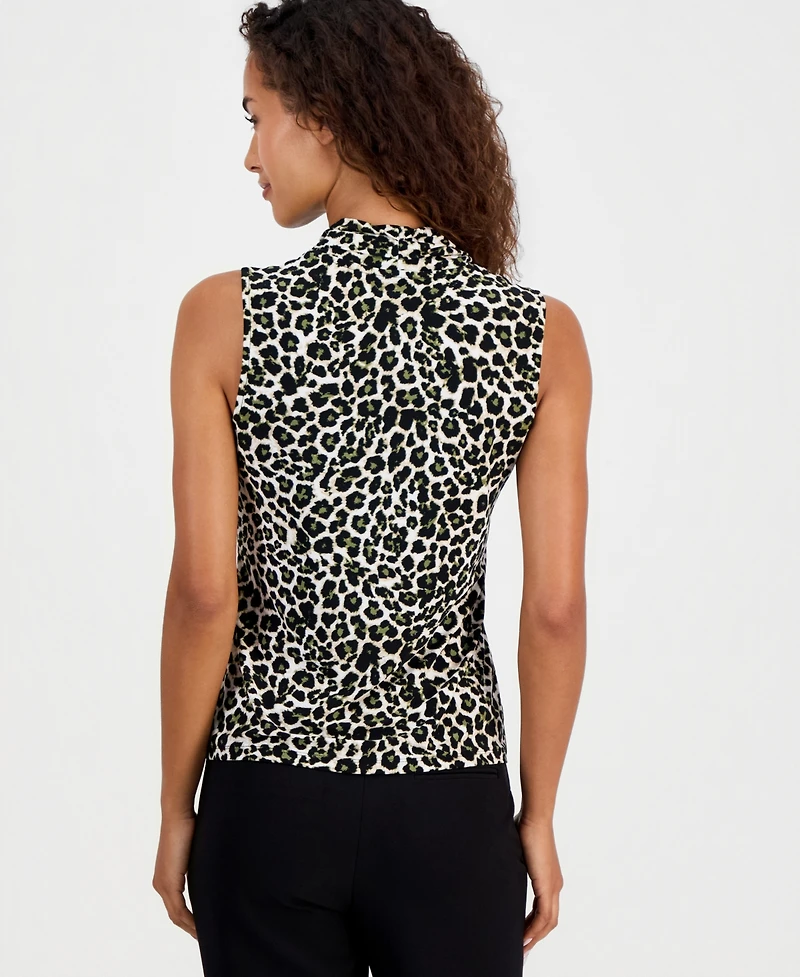 Anne Klein Women's Triple-Pleat V-Neck Sleeveless Top