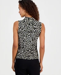 Anne Klein Women's Triple-Pleat V-Neck Sleeveless Top