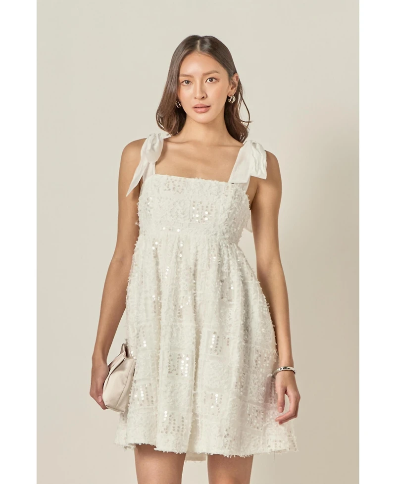 English Factory Women's Sequins Bow Mini Dress
