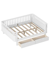 Streamdale Furniture Wood Platform Bed with Rails