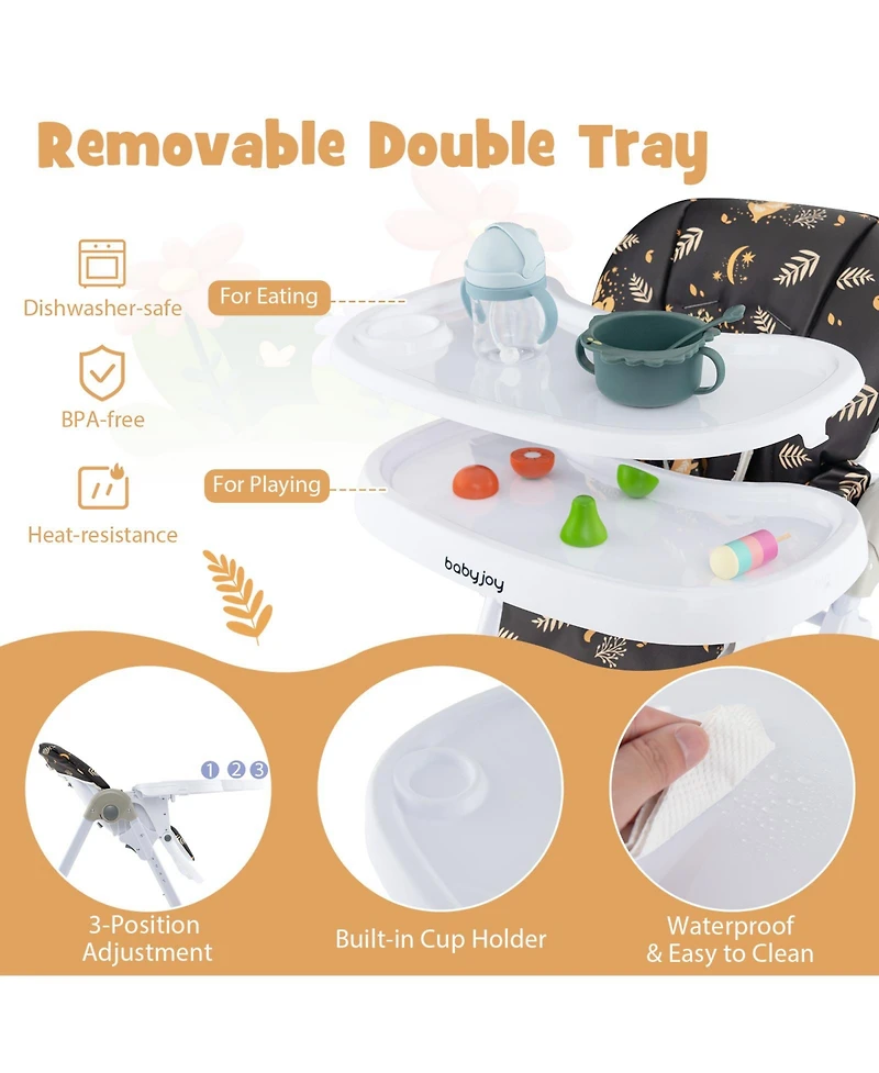 Sugift 3 in 1 Convertible Baby High Chair for Toddlers