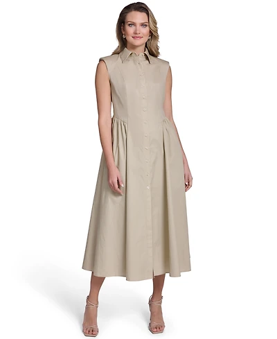 Jessica Howard Petite Sleeveless Collared Shirt Dress