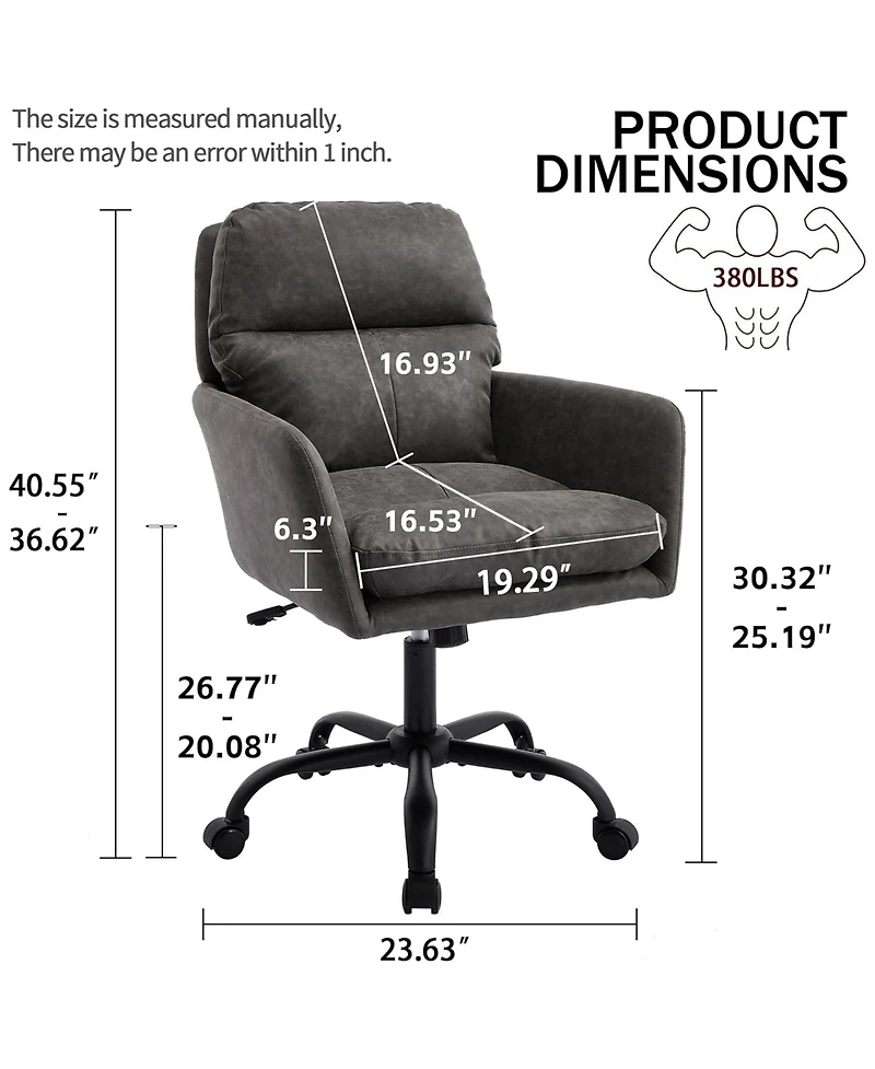Rainsken Pu Leather Office Desk Chair