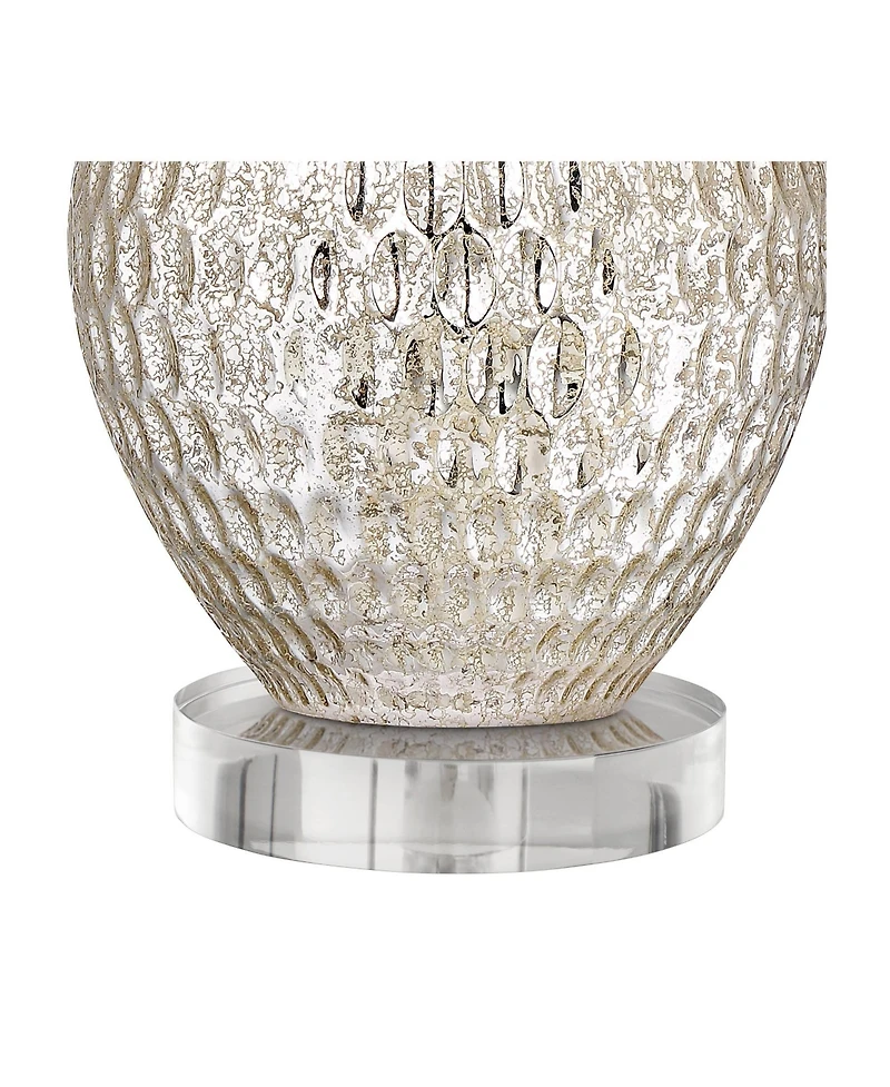 360 Lighting Waylon Modern Table Lamp with Clear Round Riser 29 1/2" Tall Mercury Glass rum Shade for Bedroom Living Room House Nightstand