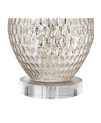 360 Lighting Waylon Modern Table Lamp with Clear Round Riser 29 1/2" Tall Mercury Glass rum Shade for Bedroom Living Room House Nightstand