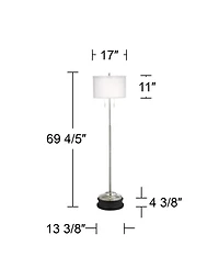 Possini Euro Design Roxie Modern Floor Lamp with Riser 65 1/2" Tall