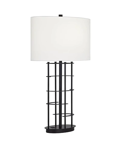 Possini Euro Design Possini Euro Open Grid 29 1/2" High Metal Usb Table Lamp