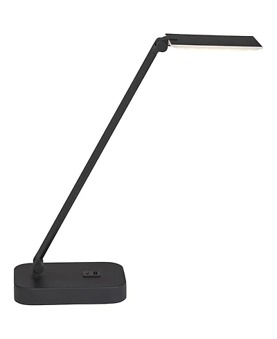 Possini Euro Design Rayven 22" High Modern Desk Lamp Adjustable Height Led Usb Port Finish Metal Single Home Office Charging