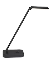 Possini Euro Design Rayven 22" High Modern Desk Lamp Adjustable Height Led Usb Port Finish Metal Single Home Office Charging