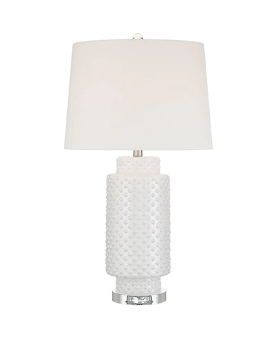 Possini Euro Design Luisa 28" Tall Modern Coastal 3-Way Table Lamp Dimpled Finish Ceramic Single Living Room Bedroom Bedside