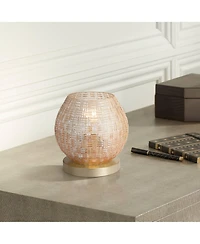 360 Lighting Pia 7 1/2" High Amber Weave Glass Globe Accent Lamp