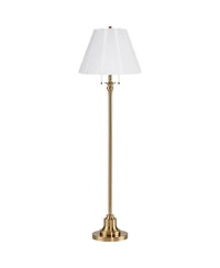 360 Lighting Dyna Traditional 58" Tall Standing Floor Lamp Skinny Pole Pull Chain Gold Antique Brass Finish