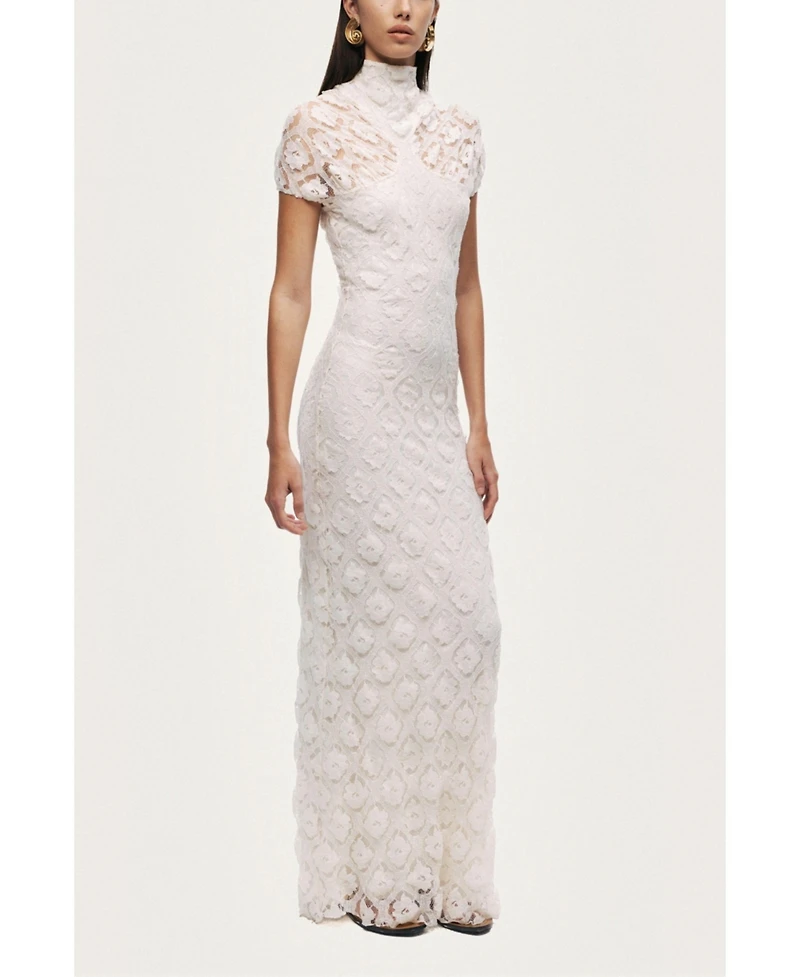 Nocturne Women's High-Neck Lace Maxi Dress