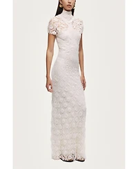 Nocturne Women's High-Neck Lace Maxi Dress