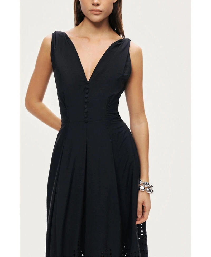 Nocturne Women's Sleeveless Embroidered Midi Dress