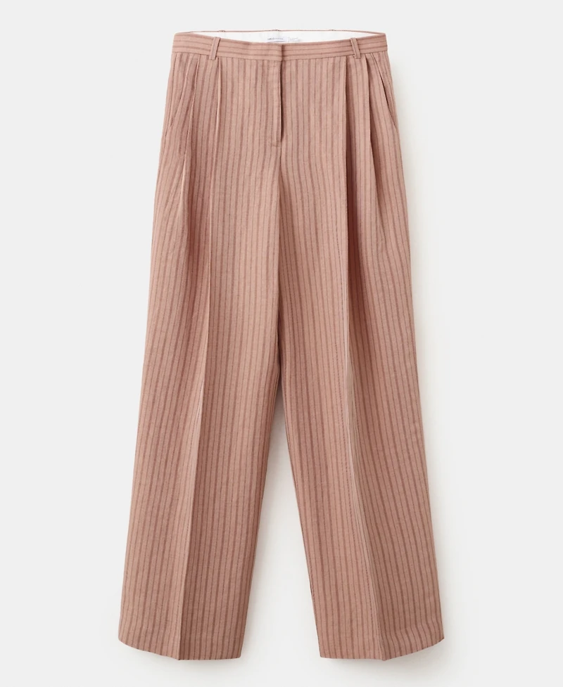Selection Mango Women's Striped Linen Suit Pants