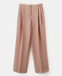 Selection Mango Women's Striped Linen Suit Pants