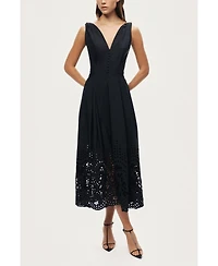 Nocturne Women's Sleeveless Embroidered Midi Dress