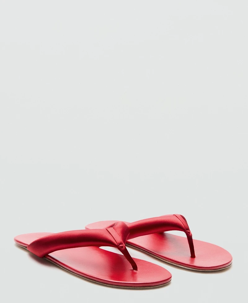 Selection Mango Women's Padded Leather Strap Sandals