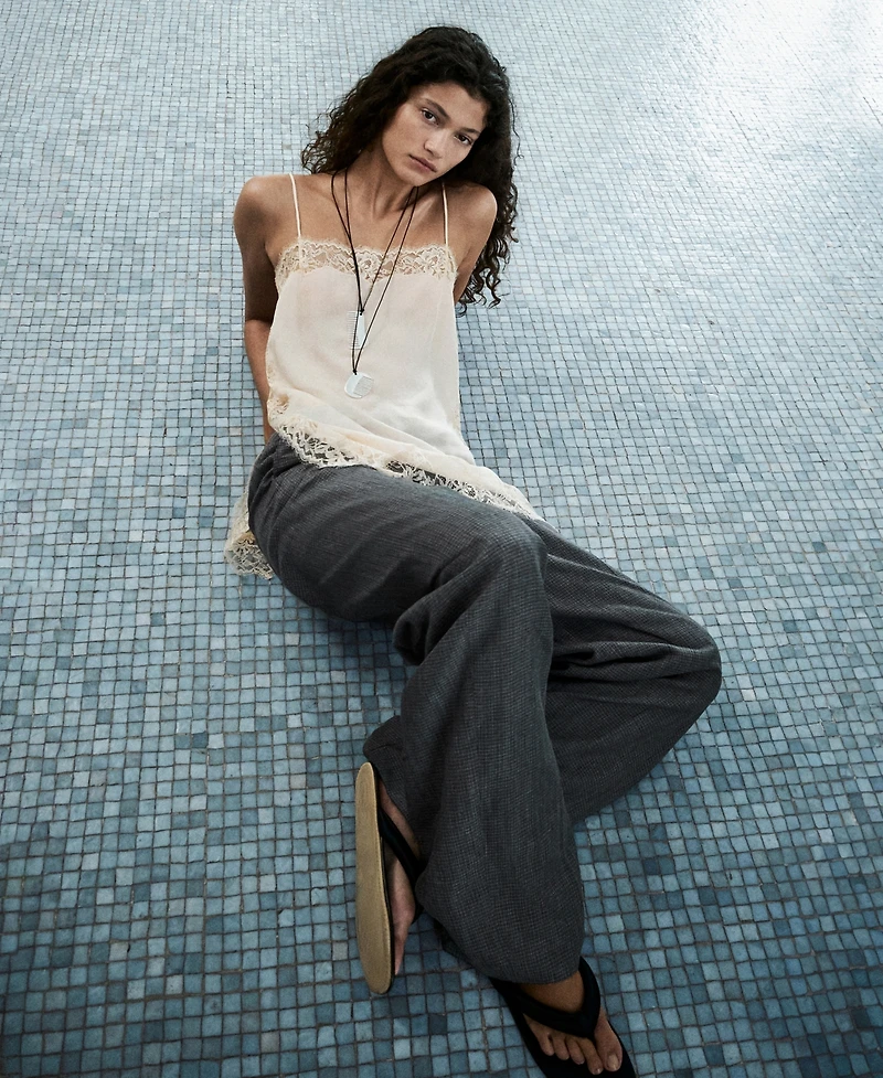 Selection Mango Women's Lace Lyocell Top