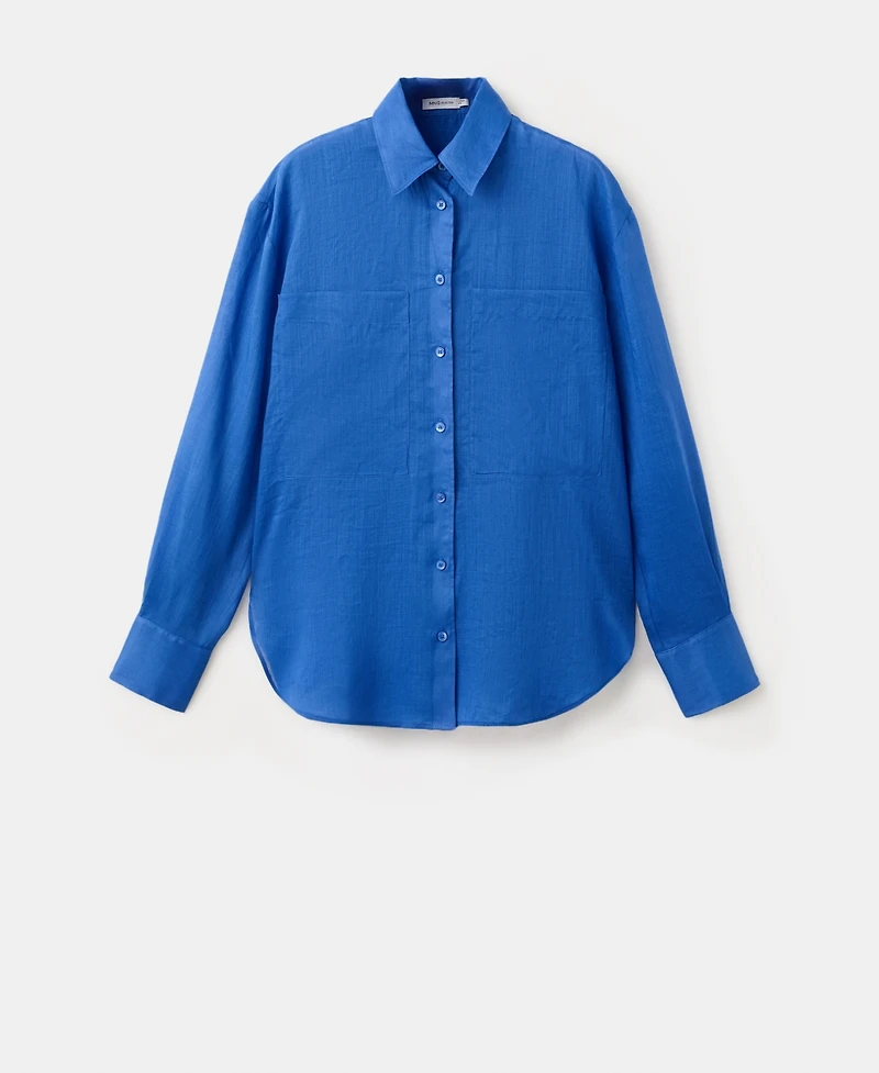 Selection Mango Women's Ramie Pockets Shirt