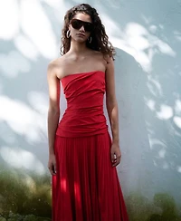 Selection Mango Women's Combined Strapless Dress