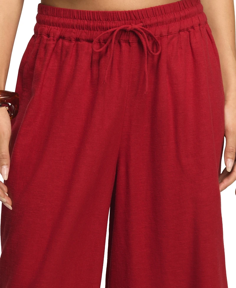 Lucky Brand Women's Wide-Leg Lace Trim Pull-On Pants