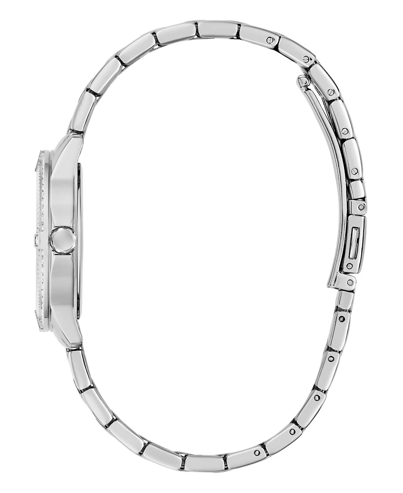 Guess Women's Glitz Silver-Tone Stainless Steel Analog Watch, 32mm