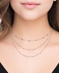 And Now This Silver Plated Multi-Chain 18" Layered Statement Necklace