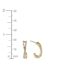 And Now This Clear Crystal Criss Cross Hoop Set in Silver Plate and Gold Plate