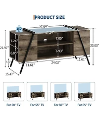gaomon Tv Stand for 47" Tv, Modern Console with Adjustable Shelf, Cable Holes, Media Cabinet, U-Shaped Legs