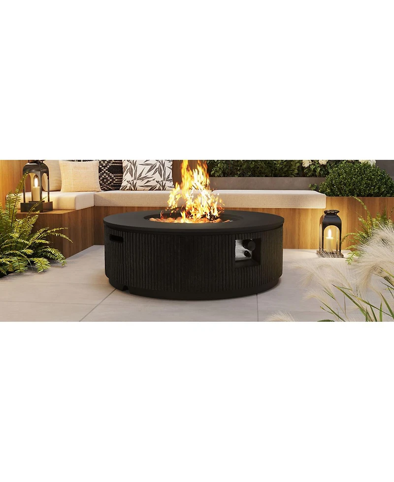 Streamdale Furniture 50K Btu Propane Fire Pit Table w/Lava Rocks and Cover