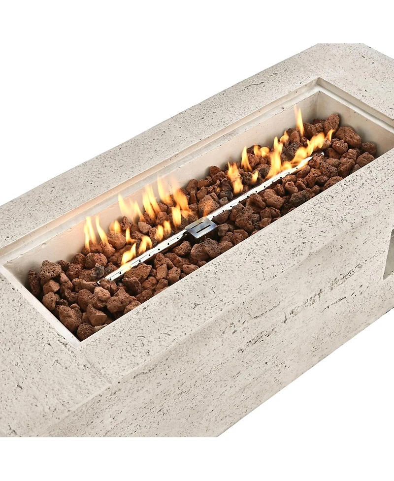 Streamdale Furniture 42" Propane Fire Pit w/Cover and Lava Rocks