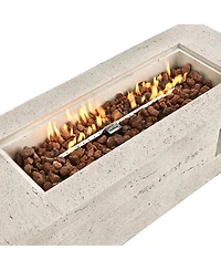 Streamdale Furniture 42" Propane Fire Pit w/Cover and Lava Rocks