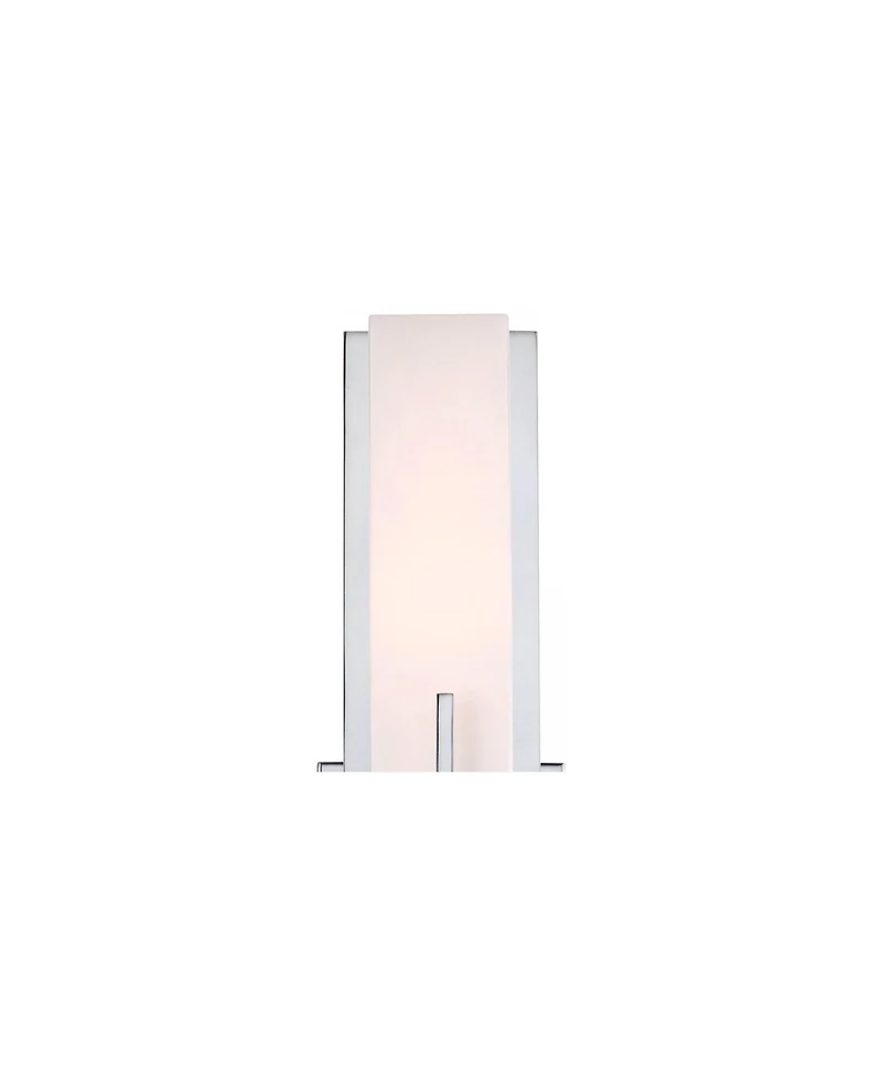 Possini Euro Design Midtown Modern Wall Light Sconces Set of 2 Chrome Hardwire 4 1/2" Fixture White Glass for Bedroom Bathroom Vanity Reading House