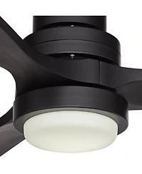 Casa Vieja 52" Delta Dc Modern Indoor Outdoor Ceiling Fan 3 Blade Cct Led Light Remote Control Matte Black Finish Bedroom Dc Motor