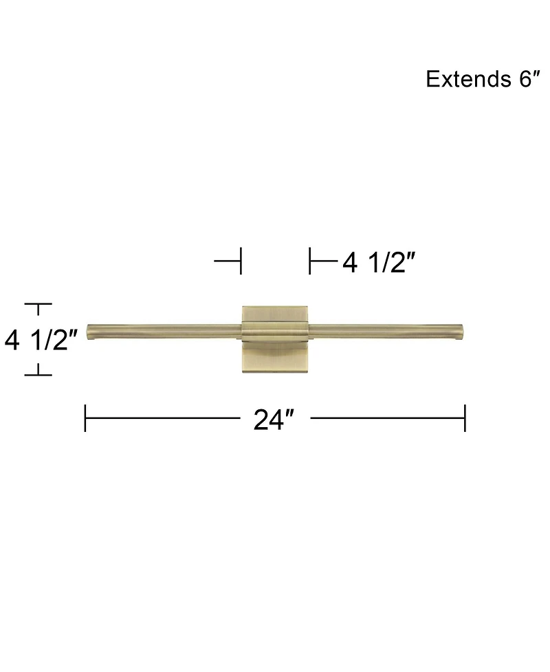 Possini Euro Design Anthony 24" High Modern Picture Wall Lamp Light Fixture Mount Living Room Indoor Led Gold Antique Brass
