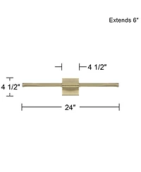 Possini Euro Design Anthony 24" High Modern Picture Wall Lamp Light Fixture Mount Living Room Indoor Led Gold Antique Brass