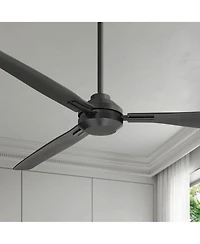 Casa Vieja 56" Sol Matte Black Wet Rated Ceiling Fan with Remote