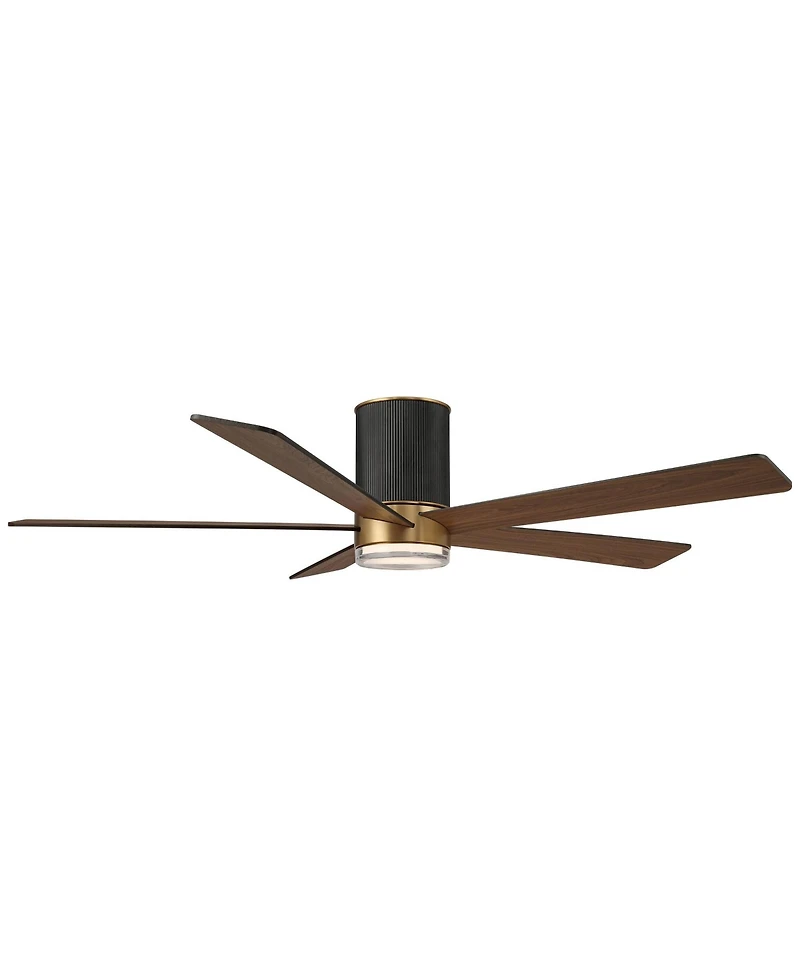 56" Casa Vieja Vex Matte Black Led Hugger Ceiling Fan with Remote